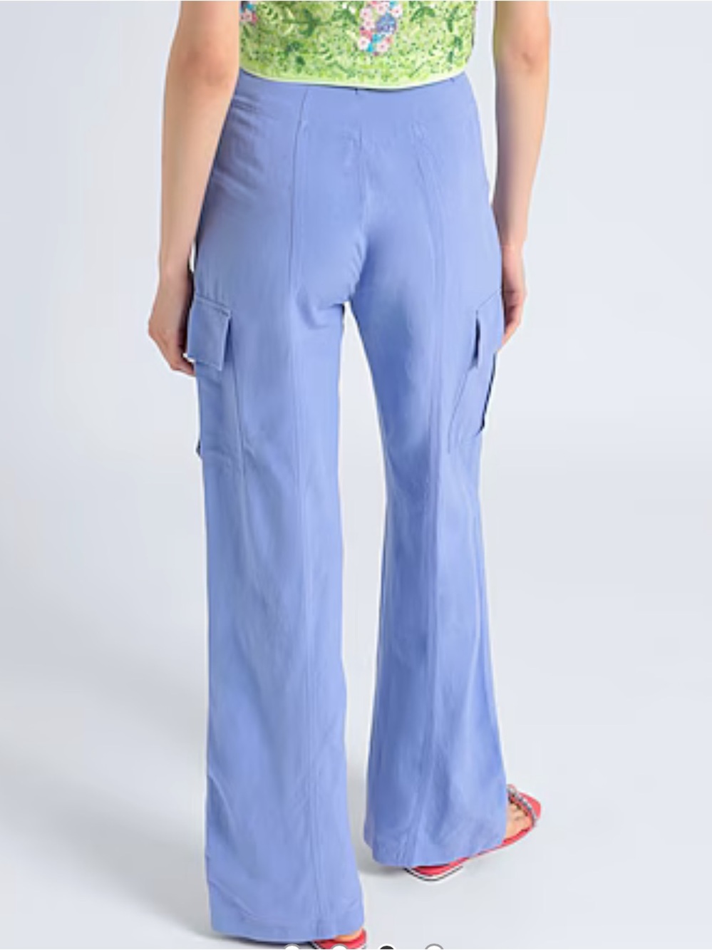 & Other Stories Wide-Leg Cargo Pants NWT Size 0 In Blue (Periwinkle/Purple) - Picture 7 of 13